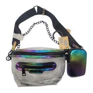Steve Madden NYC Iridescent Womans Clear Hobo Crossbody Stadium & Arena Approved